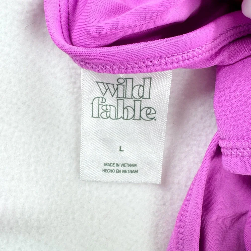 Wild Fable Womens Neon Purple Triangle Halter Bikini Top Size L Solid‎ Swimwear